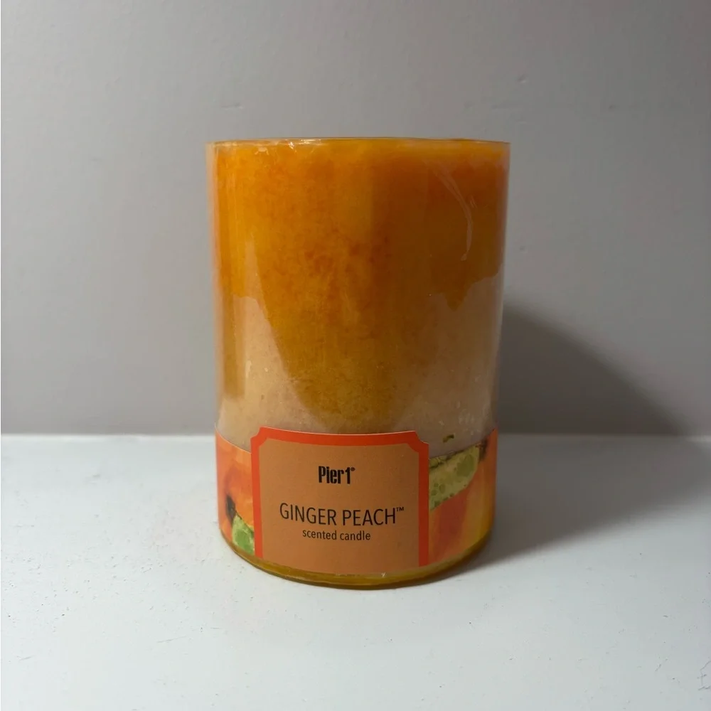 Pier 1 Ginger Peach Candle 3x4 New Sealed